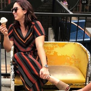 Maurices striped jumpsuit